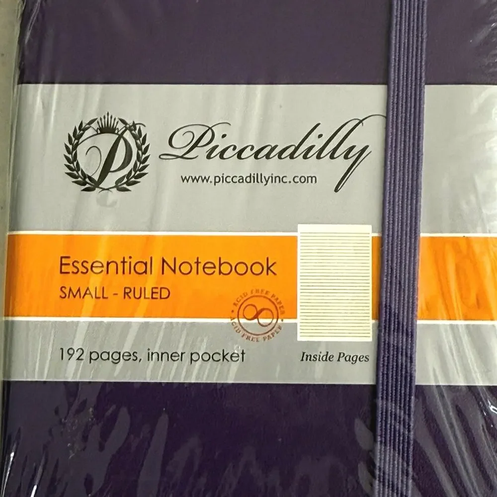NEW Piccadilly SMALL ESSENTIAL NOTEBOOK PURPLE Ruled 192 pages